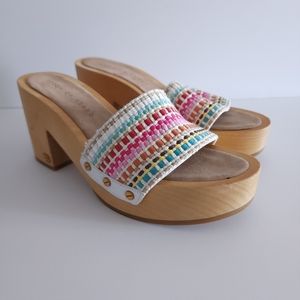 Veronica Beard Hannalee Woven Platform Mules